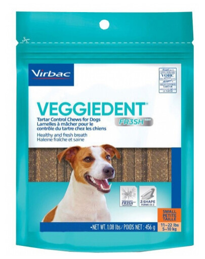 VIRBAC Veggiedent Fresh S (5-10 kg) kramtukai šunims 15 vnt.