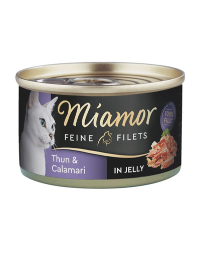 MIAMOR Feline Filets tuno ir kalmarų filė savo padaže 100 g