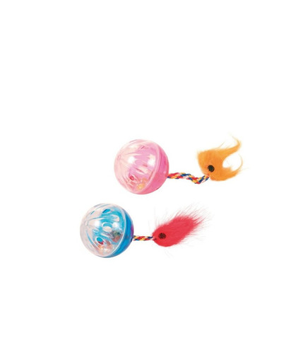 Trixie plastikinis kamuoliukas su uodegėle 4 cm 2 vnt.
