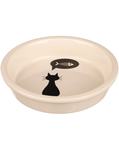 TRIXIE Keramikinis katės dubuo su katės motyvu 0,25l / 13cm