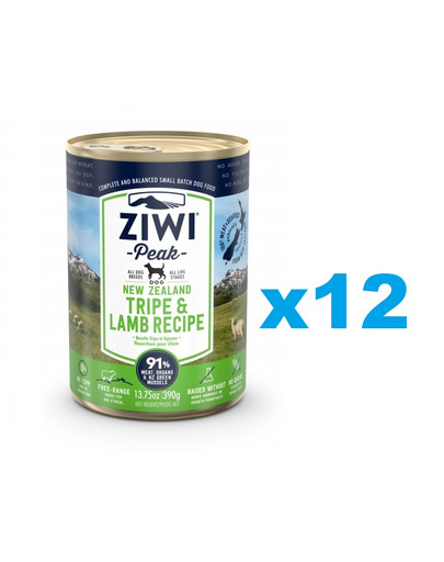 ZIWIPEAK Dog Tripe&Lamb Putpelės ir ėriena 12 x 390 g