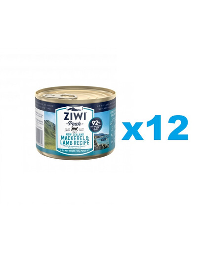 ZIWIPEAK Cat Mackerel&Lamb Skumbrė ir ėriena 12 x 185 g