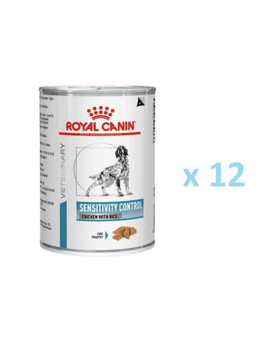 ROYAL CANIN Dog sensitivity control chicken & rice 12x420 g drėgnas ėdalas suaugusiems šunims, turintiems nepageidaujamų reakcijų į maistą