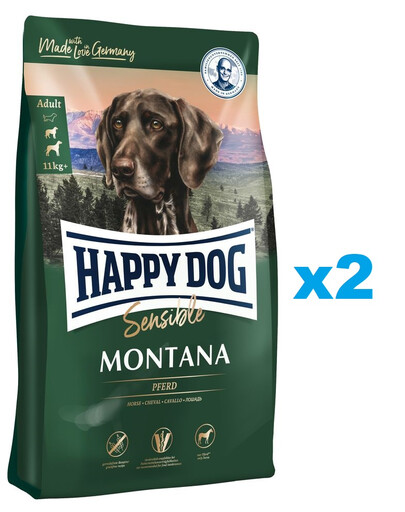 HAPPY DOG Sensible Montana arkliena su bulvėmis 2 x 10 kg