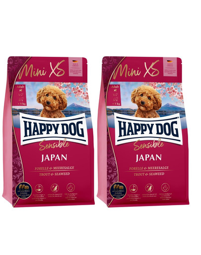 HAPPY DOG MiniXS Japan 2,6 kg (2 x 1,3 kg) mažiems ir miniatiūriniams šunims