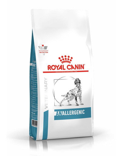 ROYAL CANIN Dog anallergenic 3 kg sausas ėdalas suaugusiems šunims, alergiškiems maistui su dermatologiniais ir (arba) virškinimo trakto simptomais