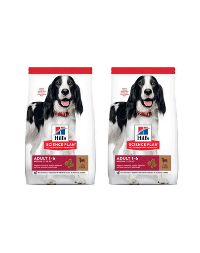 HILL'S Science Plan Canine Adult Medium Lamb & Rice Vidutinės veislės šunų maistas  su ėriena ir ryžiais 36 kg (2x18 kg)