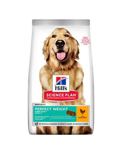 HILL'S Science Plan Adult 1+ Perfect Weight Large breed sausas maistas su vištiena 12 kg