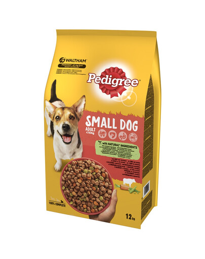 PEDIGREE Adult Small dog  12 kg (mažos veislės) su jautiena ir daržovėmis + DentaStix 54 vnt. - 18x45 g