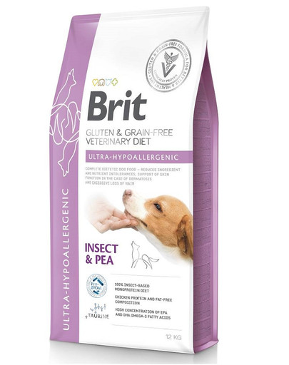 BRIT Veterinary Diets Dog Ultra-Hypoallergenic 12 kg hipoalerginis maistas šunims