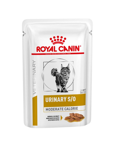 ROYAL CANIN Veterinary Diet Feline Urinary S/O Moderate Calorie 48x85 g sumažinto kaloringumo šlapias maistas katėms, sergančioms šlapimo takų ligomis