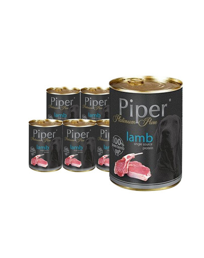 DOLINA NOTECI PIPER Platinum Pure su ėriena drėgnas ėdalas alergiškiems šunims 12x400g