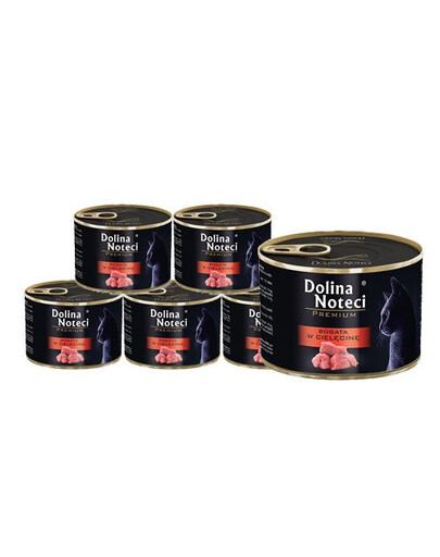 DOLINA NOTECI Premium veršienos turtingas ėdalas suaugusioms katėms 12x185 g