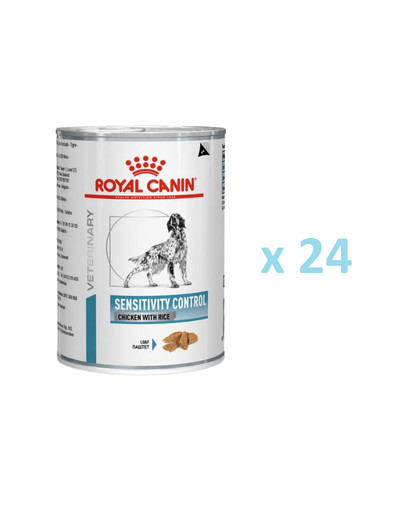 ROYAL CANIN Dog sensitivity control chicken & rice 24x420 g Šlapias ėdalas suaugusiems šunims, turintiems nepageidaujamų reakcijų į maistą