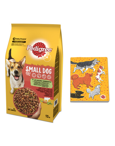 PEDIGREE Small dog Adult 12kg (mažų veislių) - sausas maistas šunims su jautiena ir daržovėmis + knygelė NEMOKAMAI