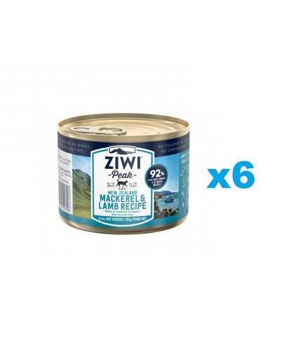 ZIWIPEAK Cat Mackerel&Lamb Skumbrė ir ėriena 6x185 g
