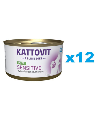 KATTOVIT Feline Diet Sensitive Turkey kalakutiena 12 x 85 g