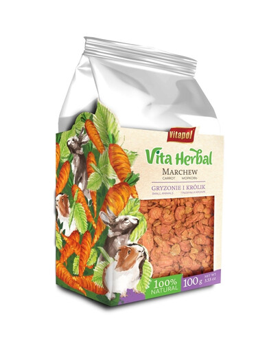VITAPOL Vita Herbal Džiovintos morkos graužikams ir triušiams 100 g