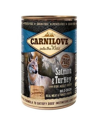 CARNILOVE Wild Meat Salmon&Turkey Šlapias maistas šunims 24 x 400 g