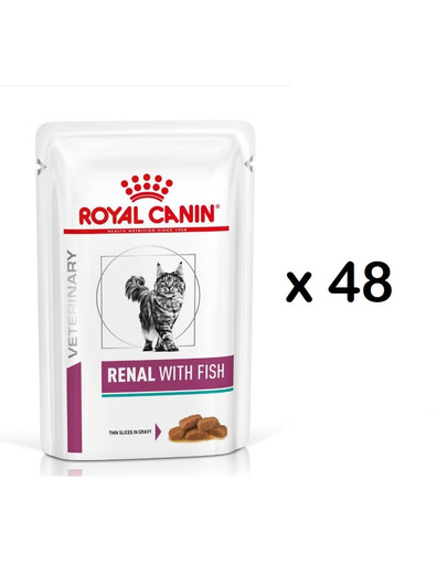 ROYAL CANIN Renal Feline Fish 48 x 85 g šlapias maistas katėms, sergančioms lėtiniu inkstų nepakankamumu