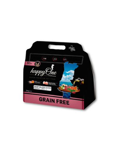 HappyOne Grain-Free Mediterraneum Cat 3 kg sausas kačių ėdalas