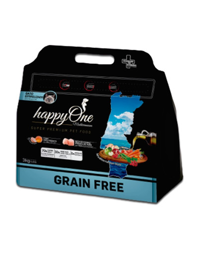 HappyOne Grain-Free Mediterraneum Sterilised Cat 3 kg sausas maistas katėms po sterilizacijos
