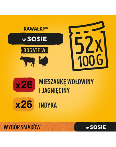PEDIGREE Adult jautiena, ėriena, kalakutiena, morkos 4x100g šlapias maisto suaugusiems šunims