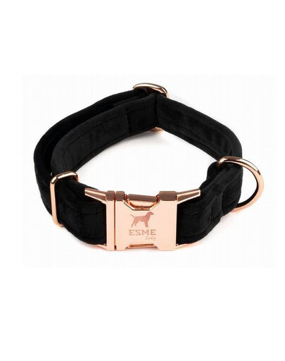ESME FOR DOG Veliūrinė šunų apykaklė Onyx L 2,5 cm