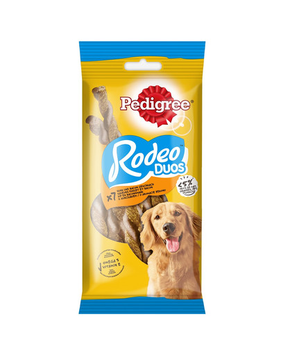 PEDIGREE Rodeo Duos 10x123g skanėstai suaugusiems šunims su vištienos ir šoninės skoniu