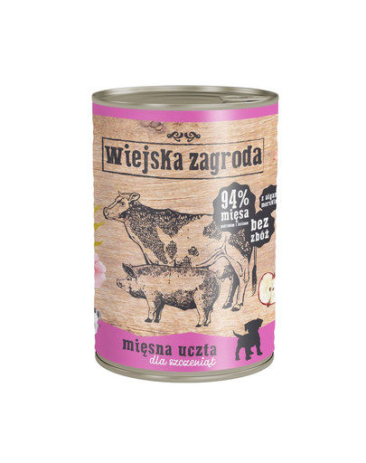 WIEJSKA ZAGRODA Mėsos šventė šuniukams 400 g