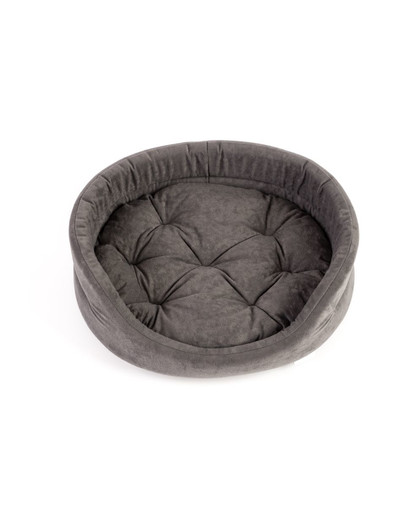 INTERZOO Ovalus šunų guolis su pagalve, pilkas 53x44x16 cm