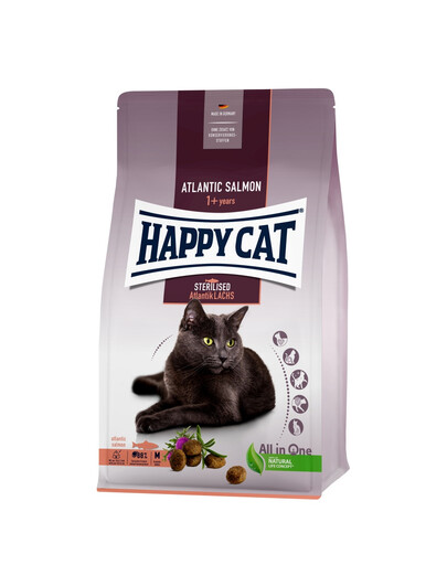 HAPPY CAT Sterilised Atlanto lašiša 10 kg kastruotoms katėms
