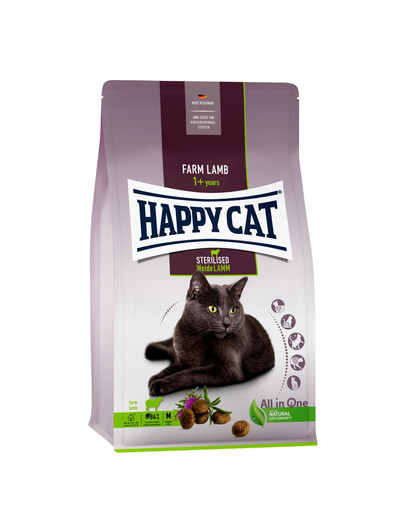 HAPPY CAT Sterilised Ėriena 4 kg skirtas kastruotoms katėms