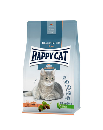 HAPPY CAT Indoor Atlanto lašiša 4 kg katėms neišeinantiems iš namų
