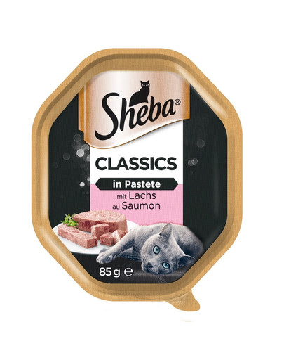SHEBA Classics 85g su lašiša - šlapias kačių maistas paštetas
