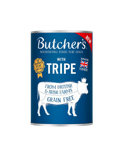 BUTCHER'S Original Tripe Mix, maistas šunims, su prieskrandžiais, paštetas, 400g