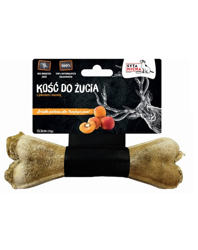 SYTA MICHA Kość do żucia psa z jelen i morela 13,5 cm