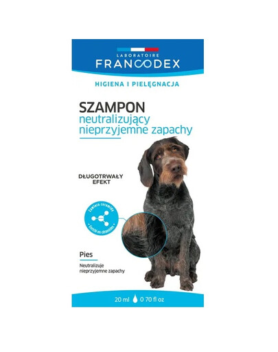 FRANCODEX kvapą neutralizuojantis šampūnas šunims pakelis 20 ml