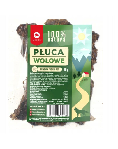 MACED Natural Jautienos plaučiai 60 g skanėstas šunims