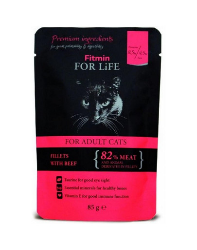 FITMIN For Life For Adult Cats Beef 85g