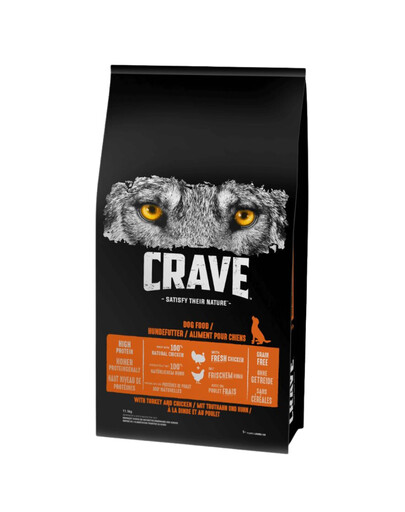 CRAVE Sausas maistas su kalakutiena ir vištiena 11,5 kg suaugusiems šunims