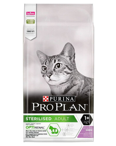 PURINA Pro Plan Cat Sterilised Optirenal Turkey Sausas kačių maistas 1,5 kg