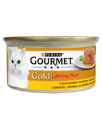 GOURMET Gold Melting Heart vištiena 85g šlapias maistas katėms