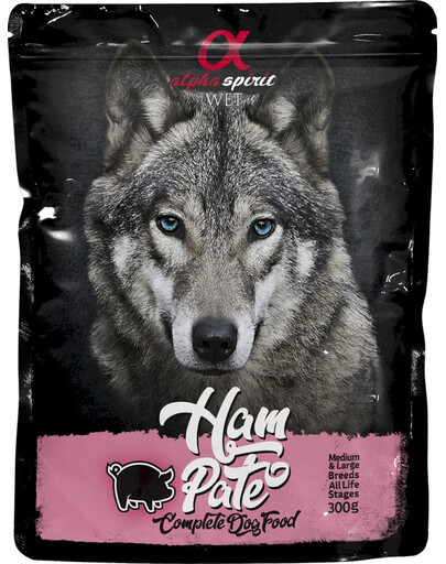 ALPHA SPIRIT Kiaulienos paštetas šunims 300g paketėlis