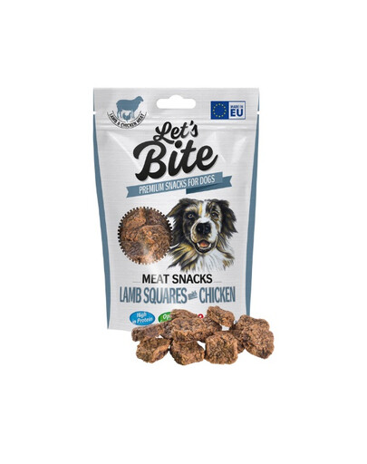 BRIT Let's Bite mėsos užkandžiai kvadratėliai 80 g kvadratėlių su ėriena ir vištiena