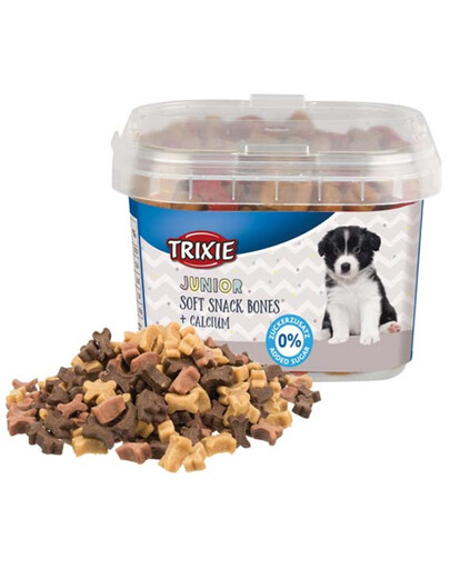TRIXIE Minkšti skanėstai Junior Soft Snack Bones su kalciu 140 g