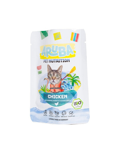 ARUBA Cat Ekologiška vištiena su moliūgais, cukinijomis ir erškėtuogėmis 70 g