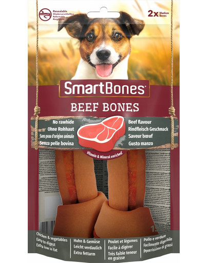 SmartBones Beef medium 2 kramtukai vidutinės veislės šunims, jautiena