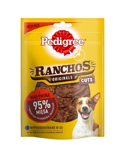 PEDIGREE PEDIGREE Ranchos Originals Cuts 65g - šunų skanėstas su jautiena