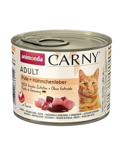 ANIMONDA Carny Adult katėms su kalakutienos ir vištienos kepenėlėmis 200 g